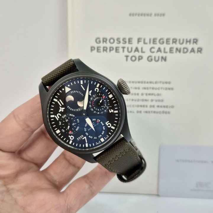  IWC Große Fliegeruhr Top Gun Big Pilot Top Gun Perpetual Calendar 7 Days Automático 48mm Completo 