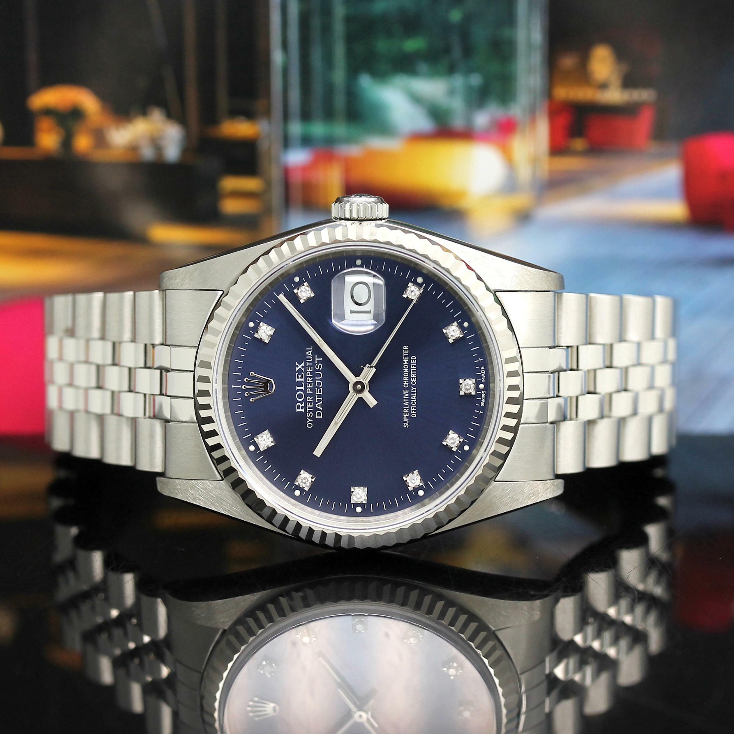 Rolex Datejust 36 Stahl Ref :16234 Rolex Box & Papiere von 1989 </h1>