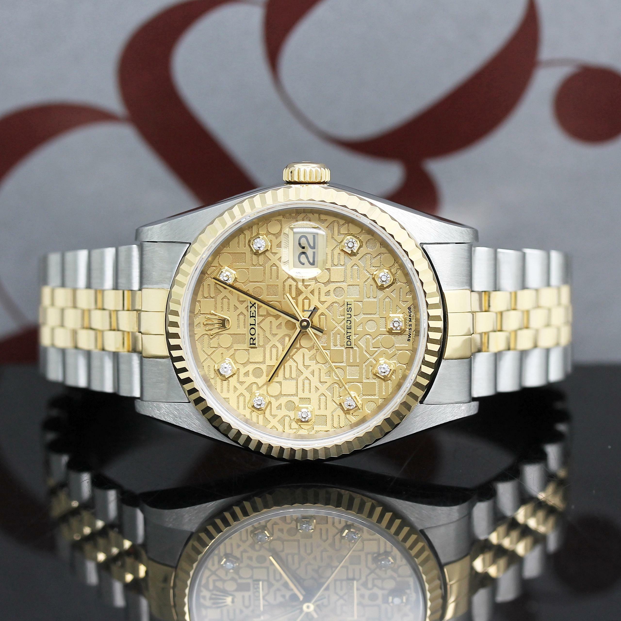 Rolex Datejust 36 Stahl/Gold Ref :16233 Rolex Box & Papiere von 1997 </h1>