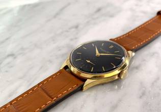 Thumbnail von IWC Early Vintage Solid Gold Restored Black Dial 35mm cal 83 dating 1938 </h1>