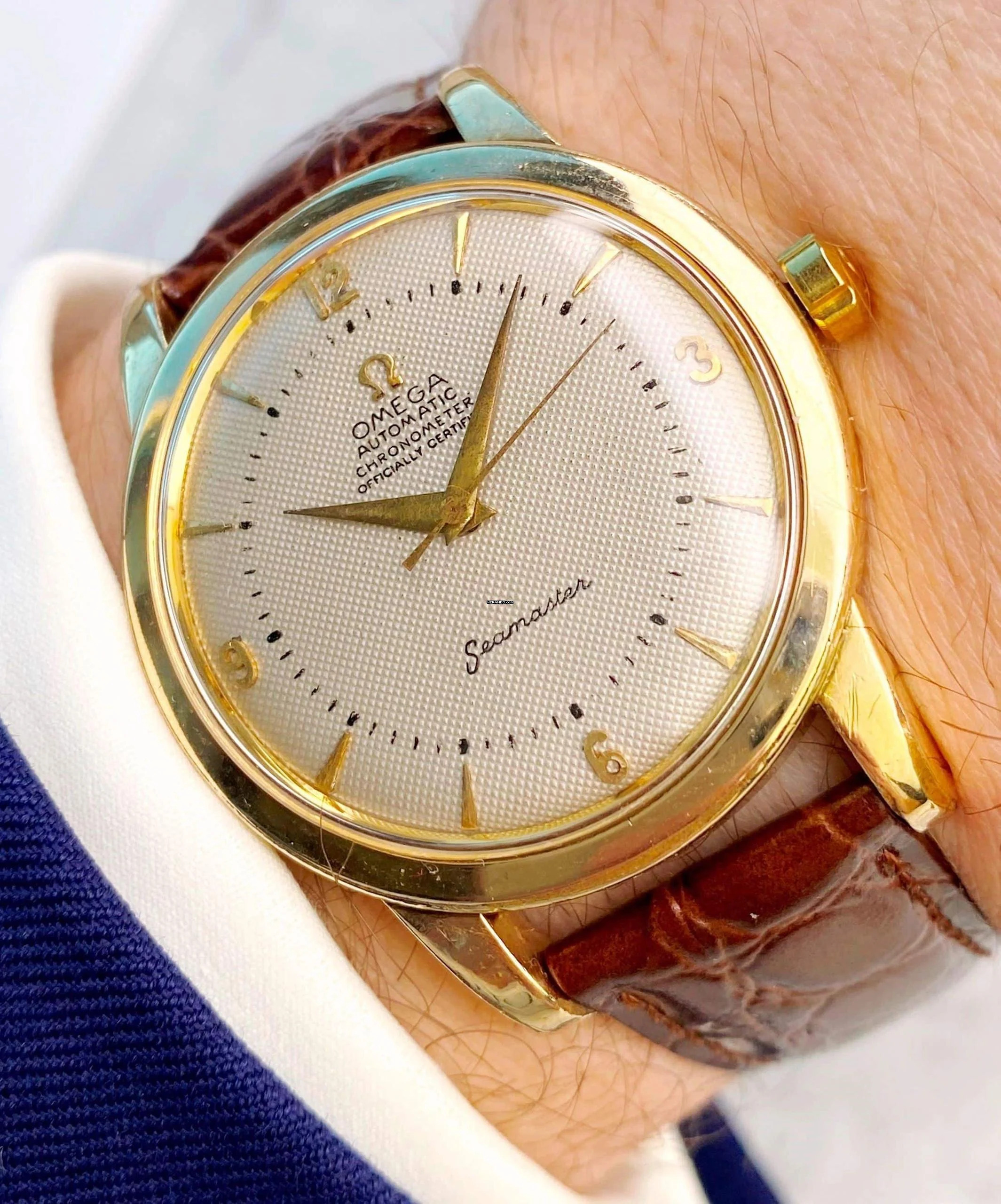 Omega Seamaster Big 36mm Seamaster Honeycomb Dial Vintage Serviced Automatic Automatik 2494 2494