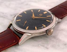 Thumbnail von Omega Classic Serviced Vintage Handwinding Black Tropical Dial 2605 2605