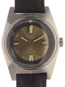  Duward screwed Stainless Steel Case # 250.9080 Ref. 1701 original Aquastar crown inner bi-directional revolving bezel </h1> 