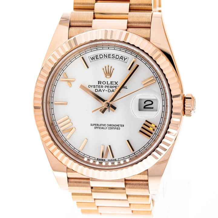  Rolex Day-Date 40 Rose Gold White Dial 228235 like NEW 2019 Full Set 