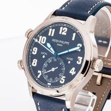Thumbnail von Patek Philippe Travel Time Pilot Travel Time 42 Blue White Gold 5524G-001 NEW 2018 Full Set Unworn