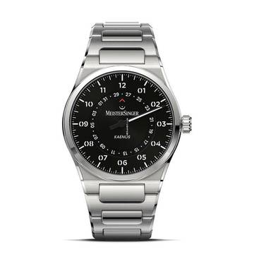  Meistersinger Herrenuhr Kaenos Open Date Automatik - Schwarz 