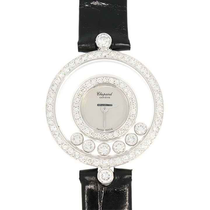  Chopard Happy Diamonds Damenarmbanduhr Happy Diamonds Quarz mit Brillanten und Diamanten aus 750 Weissgold Schliesse Stahl 