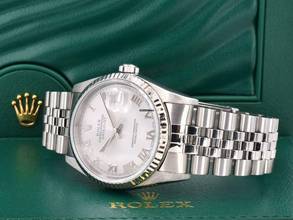 Thumbnail von Rolex Datejust 36 16234 Silver Roman Dial - Full Set 36mm </h1>
