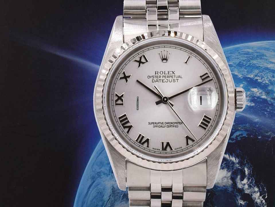 Rolex Datejust 36 16234 Silver Roman Dial - Full Set 36mm </h1> 