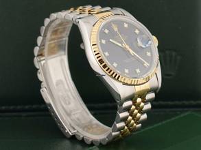 Thumbnail von Rolex Datejust 36 16233 Black Dial With Diamonds - Full Set 36mm