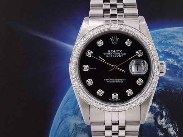  Rolex Datejust Black Dial With Big Diamonds - After Diamonds Bezel 36mm  