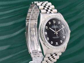 Thumbnail von Rolex Datejust Black Dial With Big Diamonds - After Diamonds Bezel 36mm