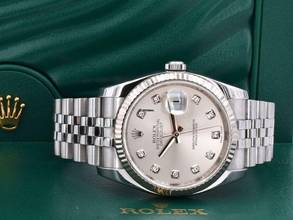 Thumbnail von Rolex Datejust 36 116234 Silver Dial With Big Diamonds - Full Set 36mm </h1>