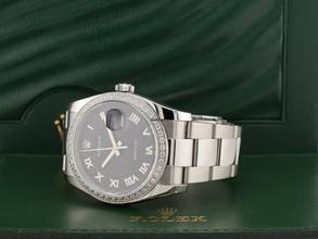 Thumbnail von Rolex Datejust Black Jubilee Roman Dial - After Diamonds Bezel 36mm