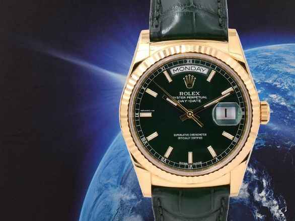  Rolex Day-Date 36 118138 Green Dial 36mm - Like New 2015 