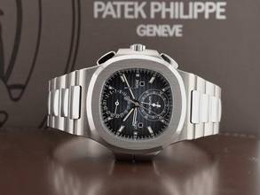 Thumbnail von Patek Philippe Nautilus Travel Time Chronograph 5990/1a Blue Dial New </h1>