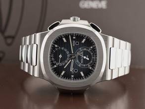Thumbnail von Patek Philippe Nautilus Travel Time Chronograph 5990/1a Blue Dial New </h1>
