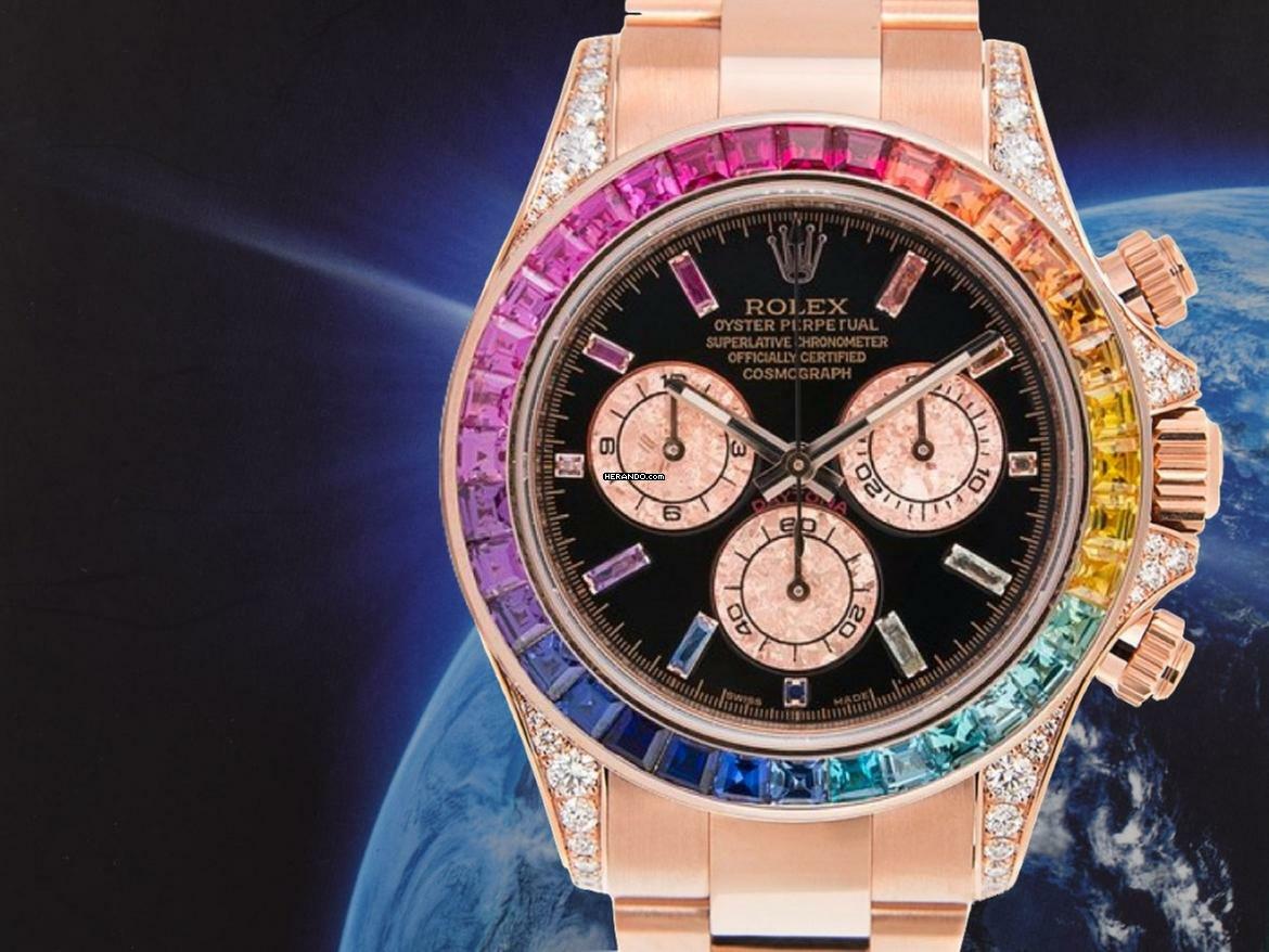 Rolex Daytona Cosmograph Daytona Rose Gold Diamond After Set Rainbow Bezel </h1>
