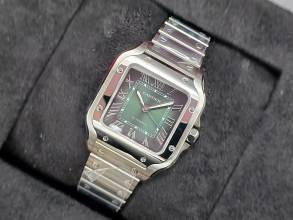 Thumbnail von Cartier Santos de Cartier WSSA0061 - Medium - Green Dial Unworn/New Condition - Full Set 11/2025