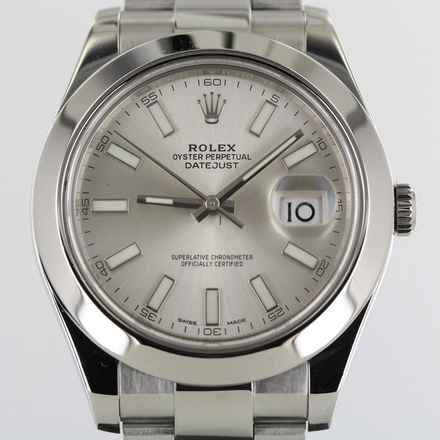  Rolex Datejust II 2015//41MM//SILVER DIAL//REF. 116300//LC100//FULL SET # 676 