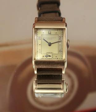  Vacheron Constantin 18K GOLD PINK ART DECO TANK FROM 1943 WITH EXTRACT  