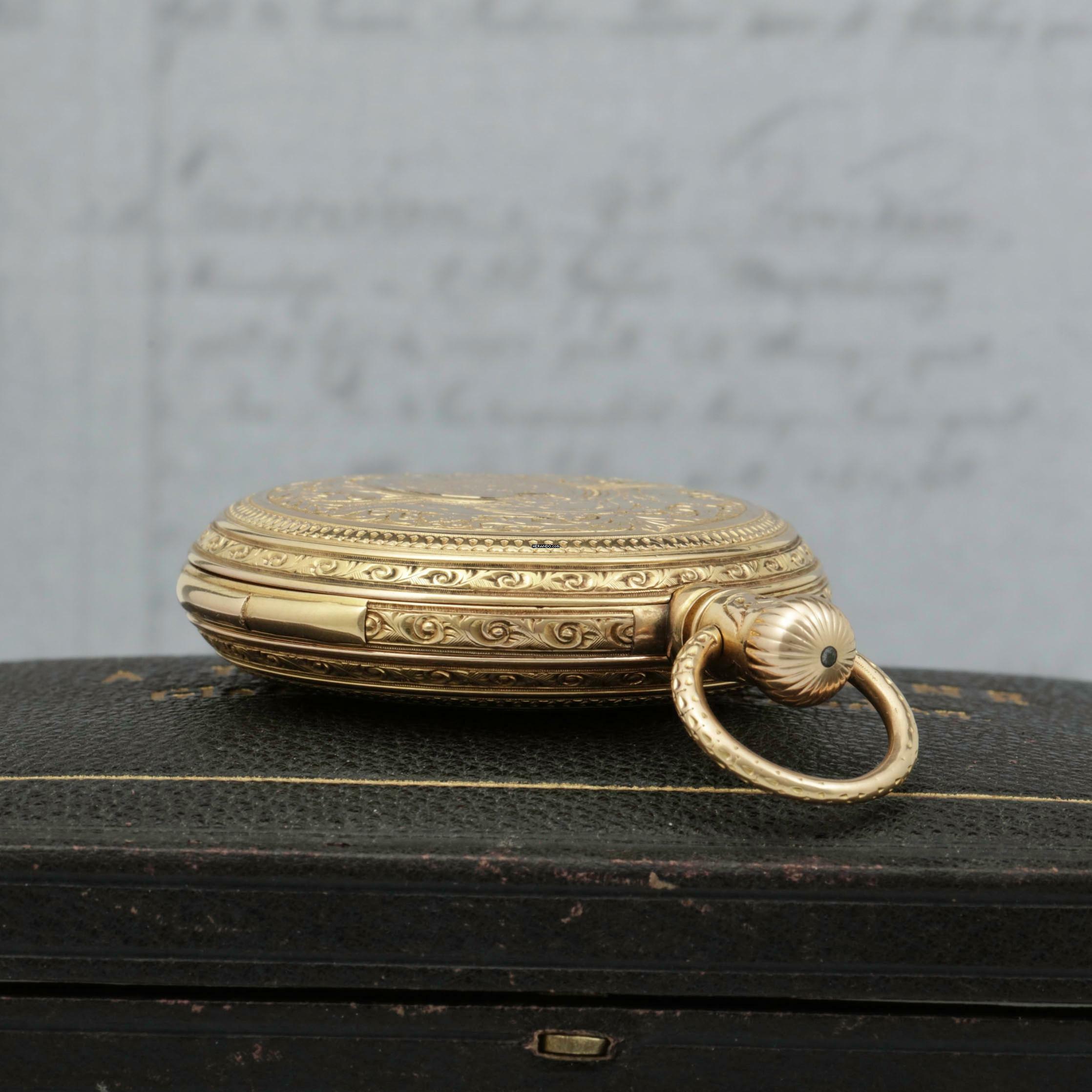 Thumbnail von A. Lange & Söhne 150g 18k Louis XV. Renaissance Savonette Taschenuhr ¼ Repetition Orign Box 1882 </h1>