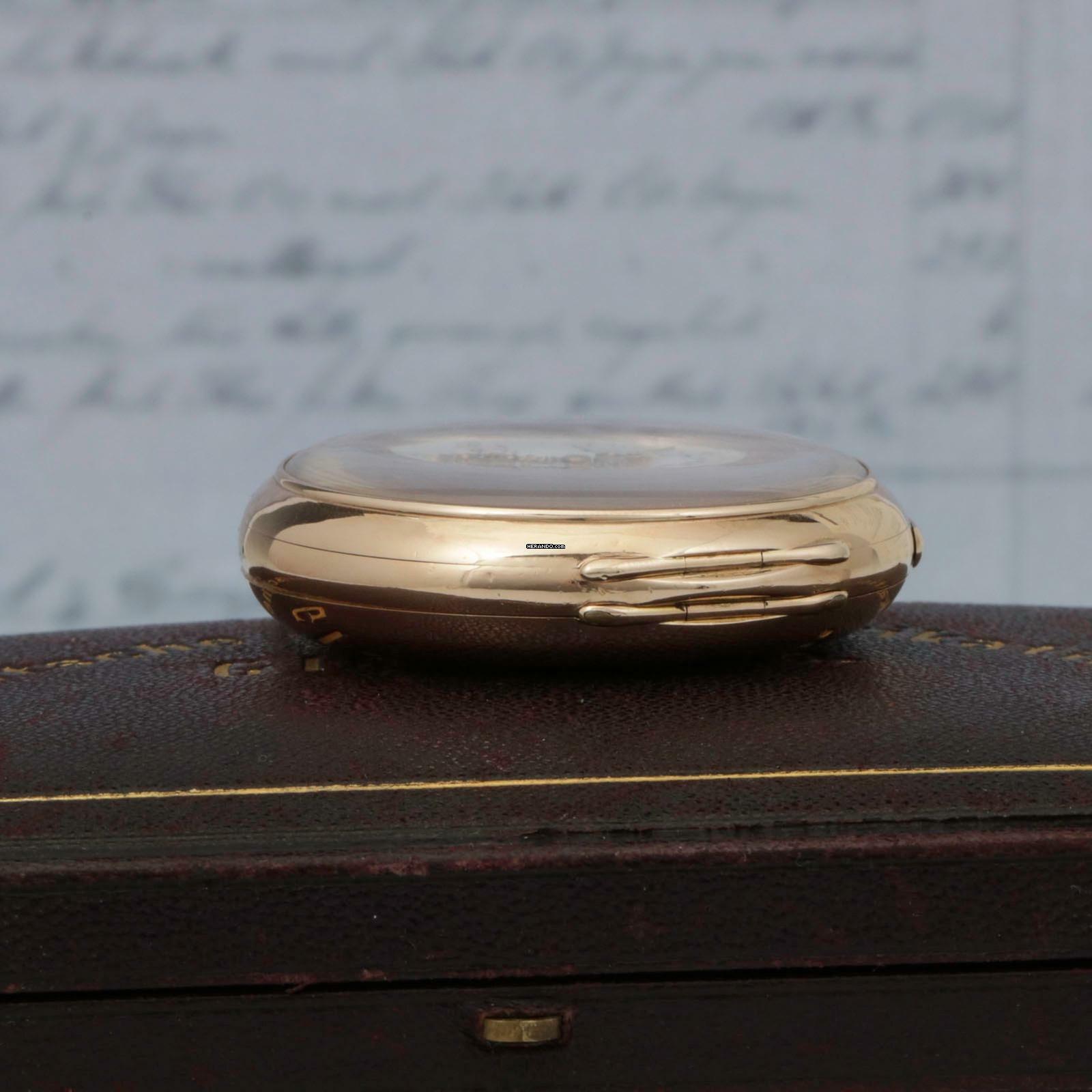 Thumbnail von A. Lange & Söhne Full Set14k Gold Taschenuhr ¼ Repetition Original Etui Garantiekarte 1885