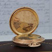 Thumbnail von A. Lange & Söhne Full Set14k Gold Taschenuhr ¼ Repetition Original Etui Garantiekarte 1885