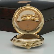 Thumbnail von Haas Nevaux & Cie. 18k. Gold Taschenuhr 36j Minutenrepetition Split-Sekunde Chronograph und Box 1905