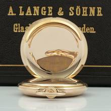 Thumbnail von A. Lange & Söhne 18k Gold Guilliaume-Unruhe Kal.45 Taschenuhr Original Box Museums Zertifikat 1910. </h1>