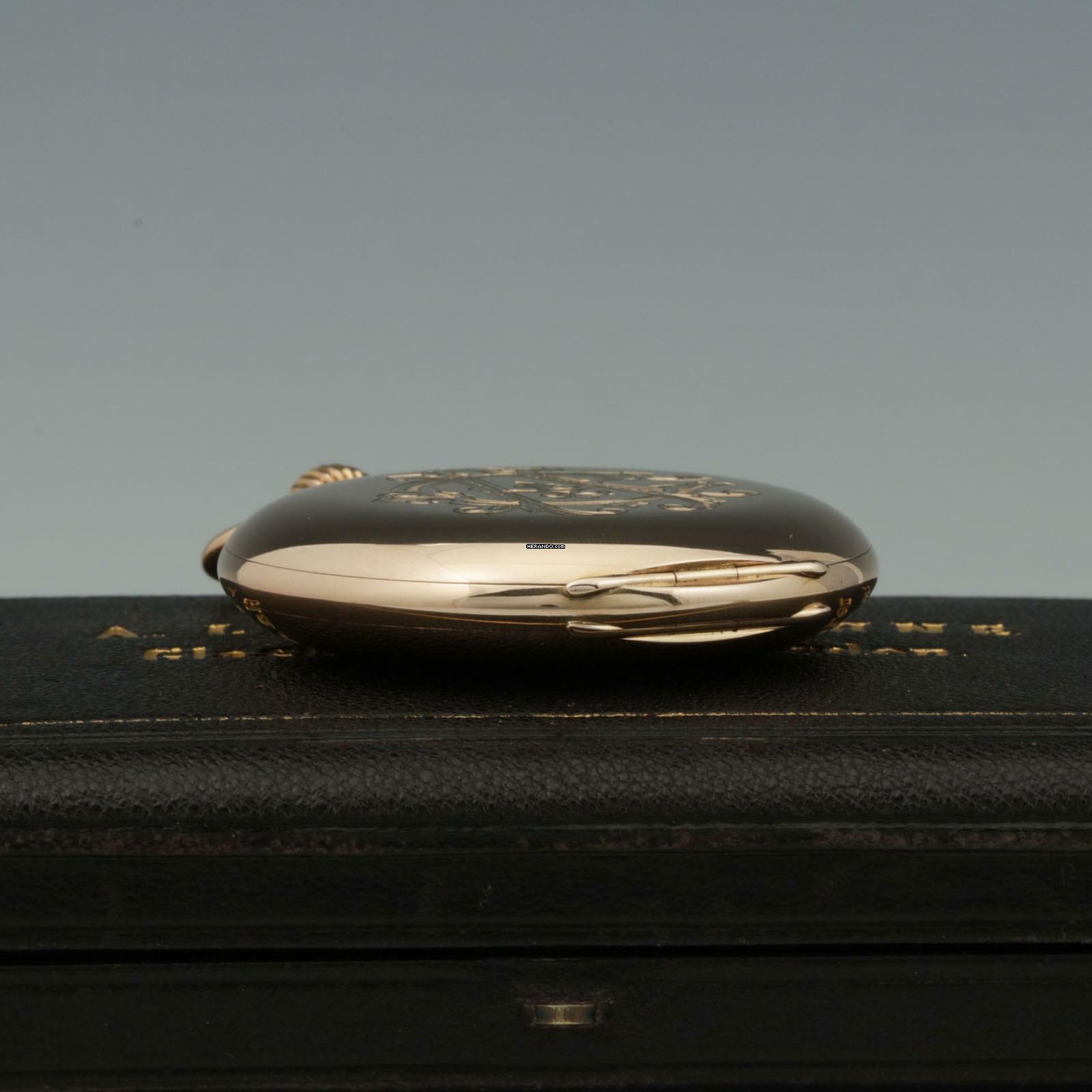 Thumbnail von A. Lange & Söhne 18k Gold Guilliaume-Unruhe Kal.45 Taschenuhr Original Box Museums Zertifikat 1910. </h1>
