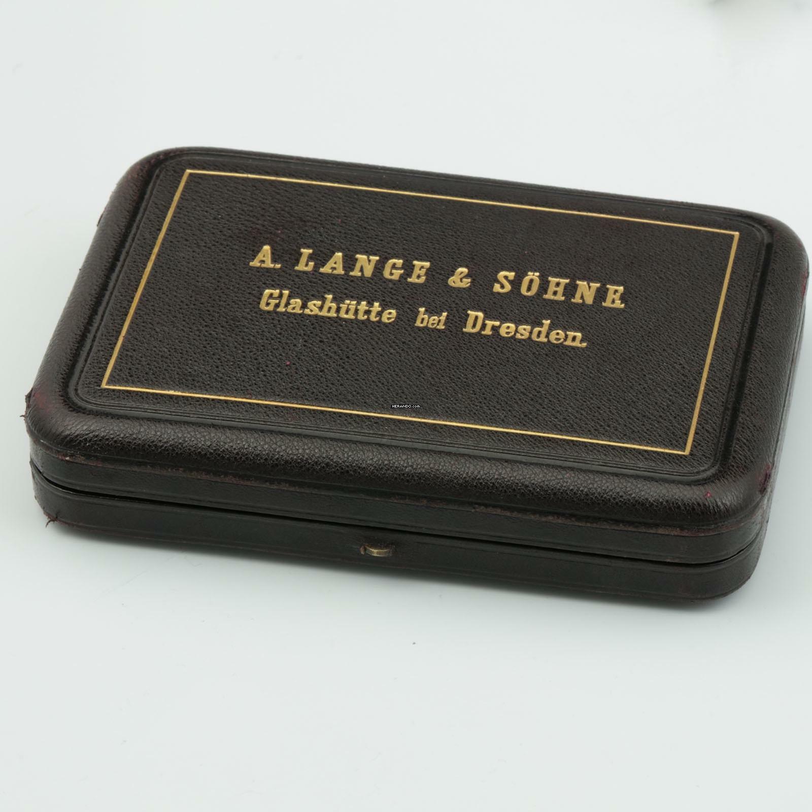 Thumbnail von A. Lange & Söhne 18k Gold Guilliaume-Unruhe Kal.45 Taschenuhr Original Box Museums Zertifikat 1910. </h1>