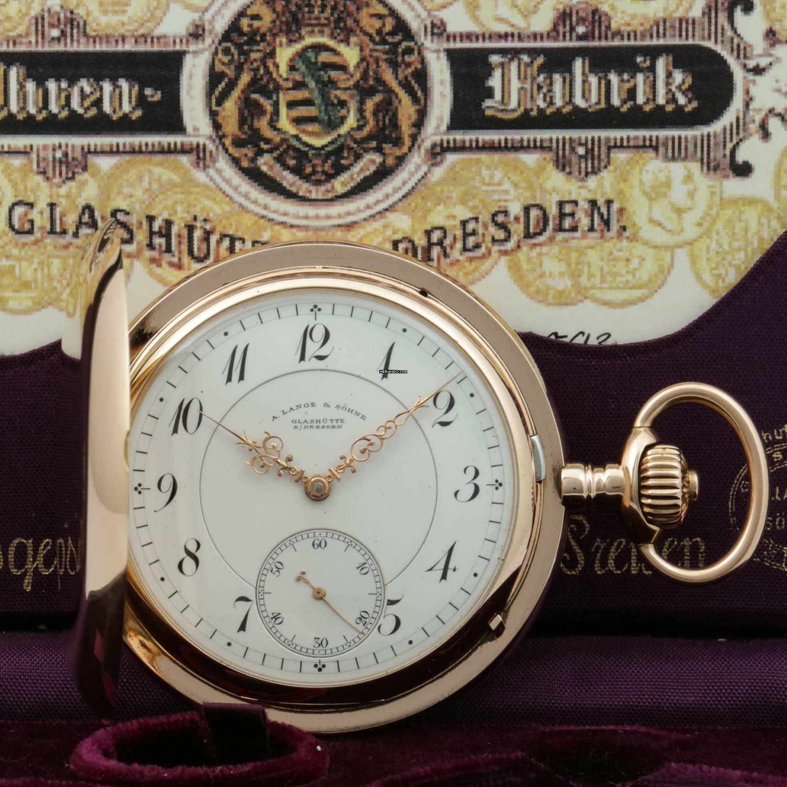Thumbnail von A. Lange & Söhne 55mm Gr 130g schwere Qualität 1A Taschenuhr 18k Gold mit Box & Zertifikat 1906 </h1>
