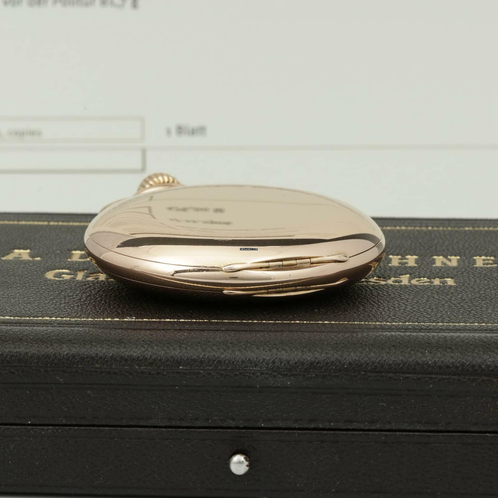 Thumbnail von A. Lange & Söhne 55mm Gr 130g schwere Qualität 1A Taschenuhr 18k Gold mit Box & Zertifikat 1906 </h1>