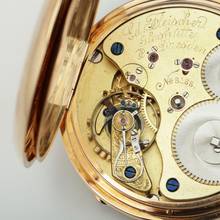 Thumbnail von Richard Glaeser Glashütter Rarität 1A 18k Gold Taschenuhr Reseller Eduard Fleischer Glashütte & Dresden
