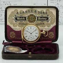 Thumbnail von A. Lange & Söhne neuwertige Qualität 1A Tresoruhr 18k Gold mit Original Etui und Papiere 1917 </h1>