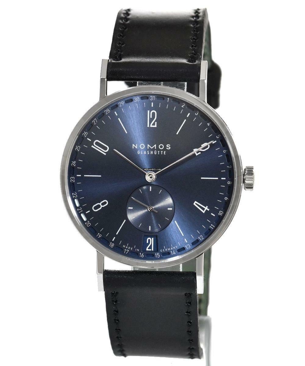  NOMOS Tangente 2Date blau Handaufzug Ref. 136 