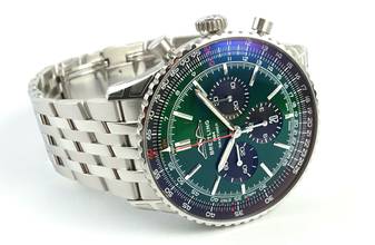 Thumbnail von Breitling Navitimer 1 B01 Chronograph 46 Green Full Set / New Watch