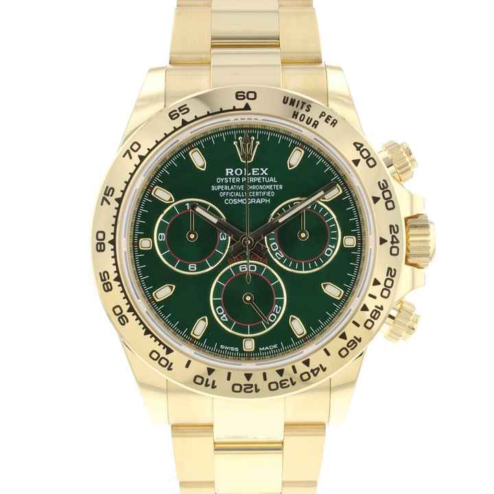  Rolex Daytona Yellow Gold Green Dial NEW '21 </h1> 