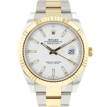  Rolex Datejust 41 Steel Gold Oyster Fluted White Dial NEW '23 </h1> 