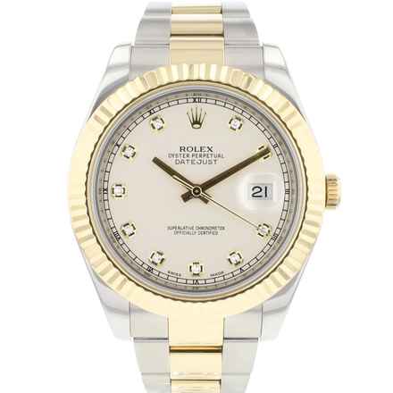  Rolex Datejust II Fluted Ivory Diamond Dial </h1> 