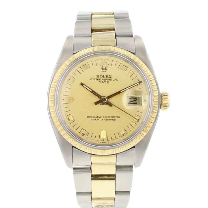  Rolex Oyster Perpetual Date 34MM Steel Gold Champagne Dial </h1> 