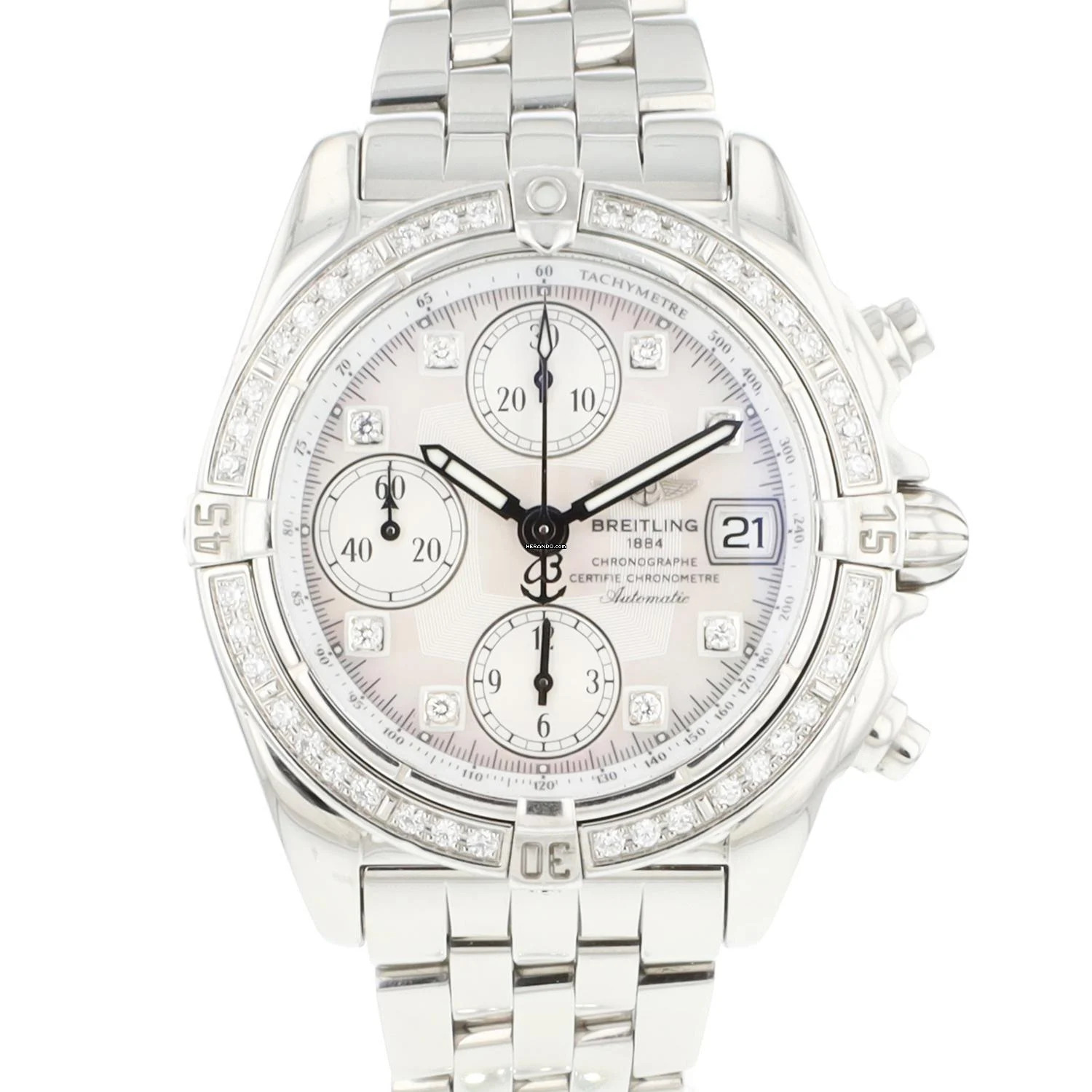 Breitling Chrono Cockpit Chronograph Steel MoP Factory Diamonds </h1>