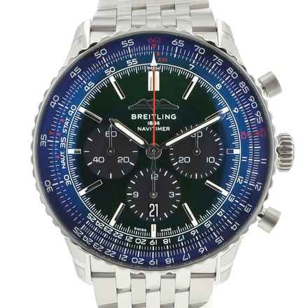  Breitling Navitimer Chronograph Automatic 46 Steel Green Dial NEW 2025  