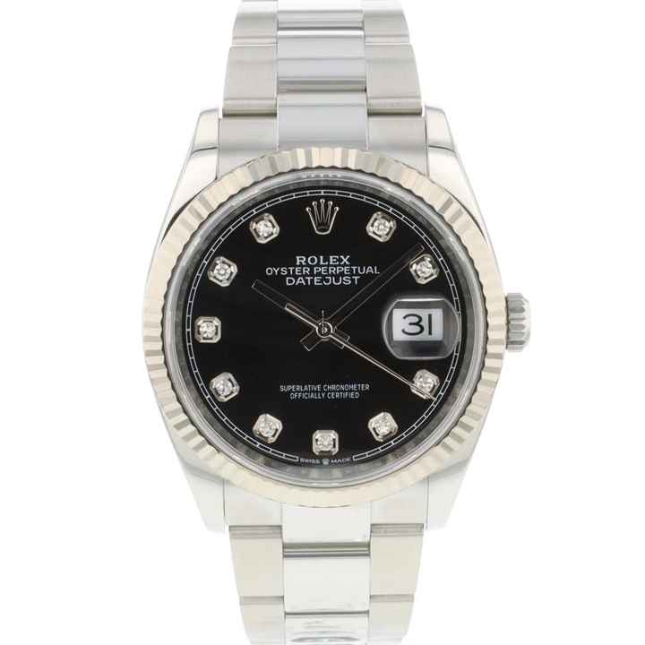  Rolex Datejust 36 Fluted Oyster Black Diamond Dial </h1> 