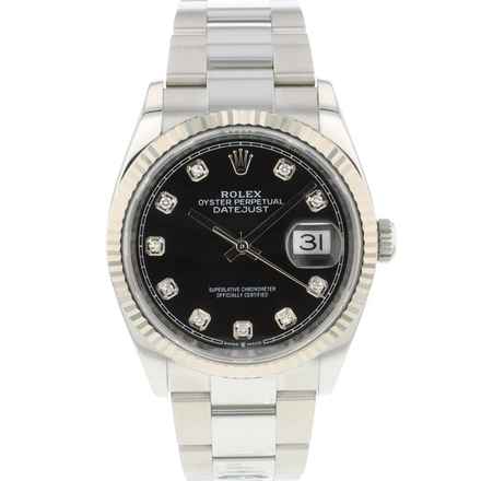  Rolex Datejust 36 Fluted Oyster Black Diamond Dial </h1> 