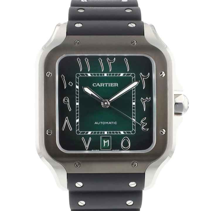  Cartier Santos De Cartier Large Green Arabic Dial NEW 2025 </h1> 