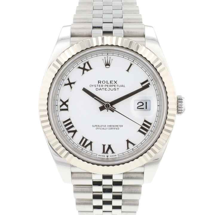  Rolex Datejust 41 Fluted Jubilee White Roman Dial </h1> 