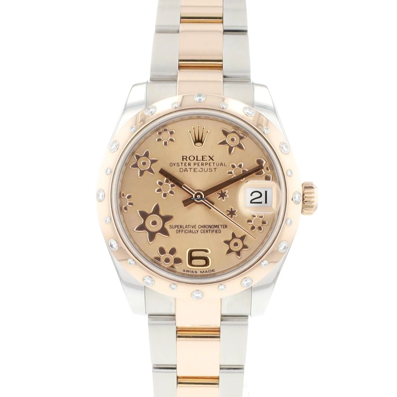 Rolex Datejust 31 Steel Everosegold Pink Flower Dial Diamonds </h1>