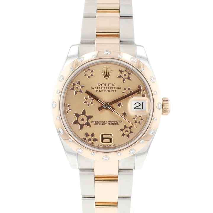  Rolex Datejust 31 Steel Everosegold Pink Flower Dial Diamonds </h1> 